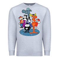 Heather Grey rocky & bullwinkle and friends Premium Sweatshirt - artisFamous