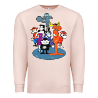 Pale Pink rocky & bullwinkle and friends Premium Sweatshirt - artisFamous