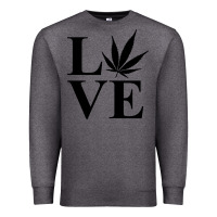 Charcoal Heather love weed 420 Premium Sweatshirt - artisFamous