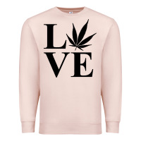 Pale Pink love weed 420 Premium Sweatshirt - artisFamous