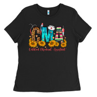 Black CMA Certified Medical Assistant Ladies Tee - FaDigitalArtStudio