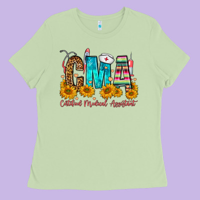Cma Certified Medical Assistant Ladies Tee Designed By Fadigitalartstudio