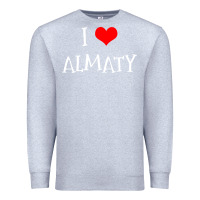 Heather Grey i love almaty city Premium Sweatshirt - artisFamous