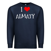 Navy i love almaty city Premium Sweatshirt - artisFamous