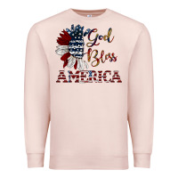 Pale Pink god bless america Premium Sweatshirt - JahusDesignShop