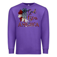 Purple god bless america Premium Sweatshirt - JahusDesignShop