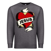 Charcoal Heather jesus love Premium Sweatshirt - artisFamous