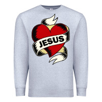Heather Grey jesus love Premium Sweatshirt - artisFamous