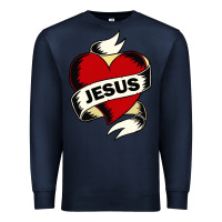 Navy jesus love Premium Sweatshirt - artisFamous
