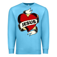Ocean Blue jesus love Premium Sweatshirt - artisFamous