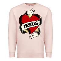 Pale Pink jesus love Premium Sweatshirt - artisFamous