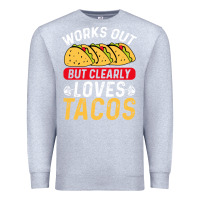 Heather Grey tacos work out gym gift classic Premium Sweatshirt - artisFamous