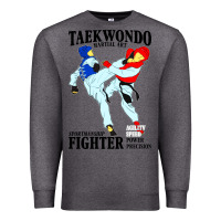 Charcoal Heather taekwondo sport art Premium Sweatshirt - artisFamous
