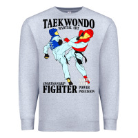 Heather Grey taekwondo sport art Premium Sweatshirt - artisFamous