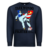 Navy taekwondo sport art Premium Sweatshirt - artisFamous