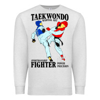 Oatmeal Heather taekwondo sport art Premium Sweatshirt - artisFamous
