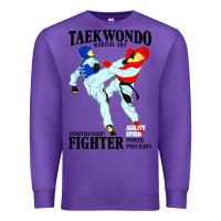 Purple taekwondo sport art Premium Sweatshirt - artisFamous