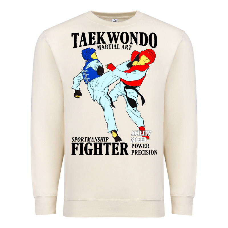 Taekwondo Sport Art Premium Sweatshirt by artisFamous | Teevron
