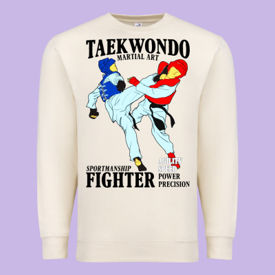 Taekwondo Sport Art Premium Sweatshirt Designed By Artisfamous