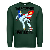 Sports Green taekwondo sport art Premium Sweatshirt - artisFamous