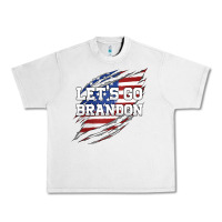 Lunar Rock Let's Go Brandon Ripped Cloth with American Flag Urban Heavy Tee - Jasminsmagicworld