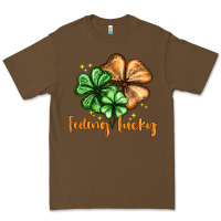 Cacao Feeling lucky with clover Premium Tee - HowdyJamesFarm
