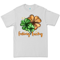 Dove Grey Feeling lucky with clover Premium Tee - HowdyJamesFarm