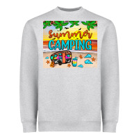 Heather Grey summer camping Heavyweight Sweatshirt - JahusDesignShop