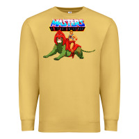 Antique Gold he man and battle cat Premium Sweatshirt - artisFamous