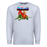 Heather Grey he man and battle cat Premium Sweatshirt - artisFamous
