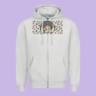 Be Kind Zipper Hoodie Designed By Jahusdesignshop
