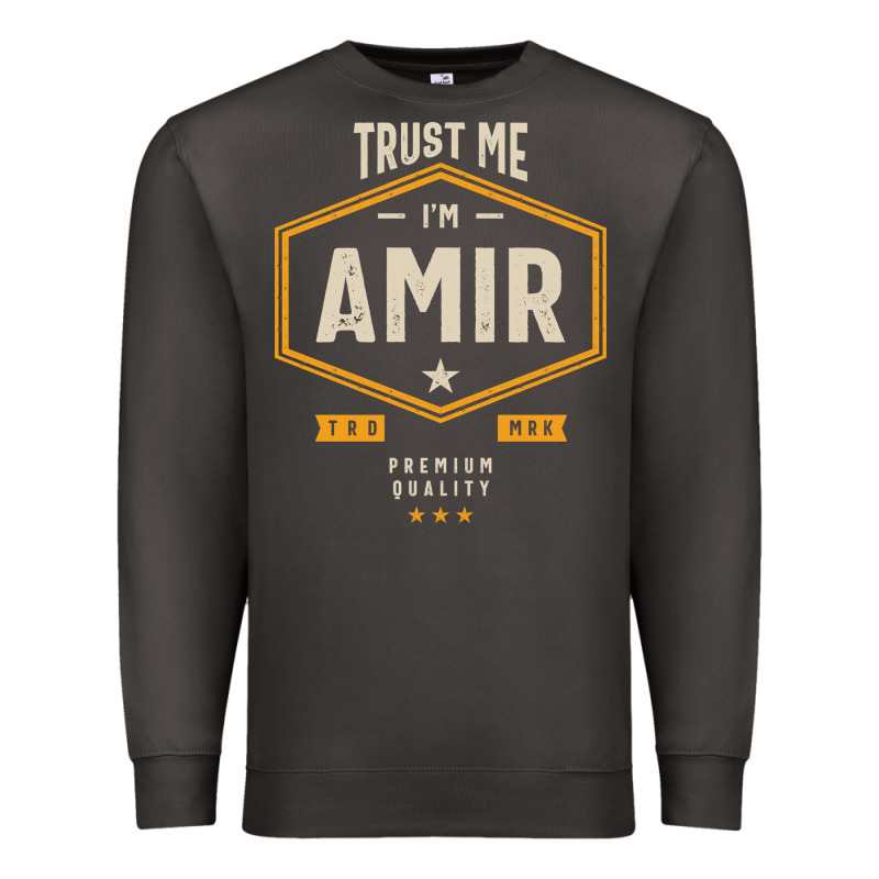 Amir Personalized Name Birthday Gift Premium Sweatshirt by artisFamous | Teevron