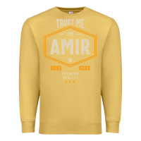 Antique Gold Amir Personalized Name Birthday Gift Premium Sweatshirt - artisFamous