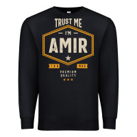 Black Amir Personalized Name Birthday Gift Premium Sweatshirt - artisFamous