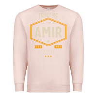 Pale Pink Amir Personalized Name Birthday Gift Premium Sweatshirt - artisFamous