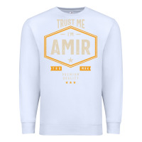 White Amir Personalized Name Birthday Gift Premium Sweatshirt - artisFamous