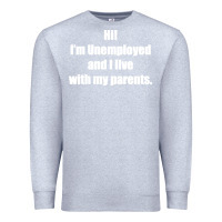 Heather Grey i'm unemployed and i live with my parents Premium Sweatshirt - artisFamous