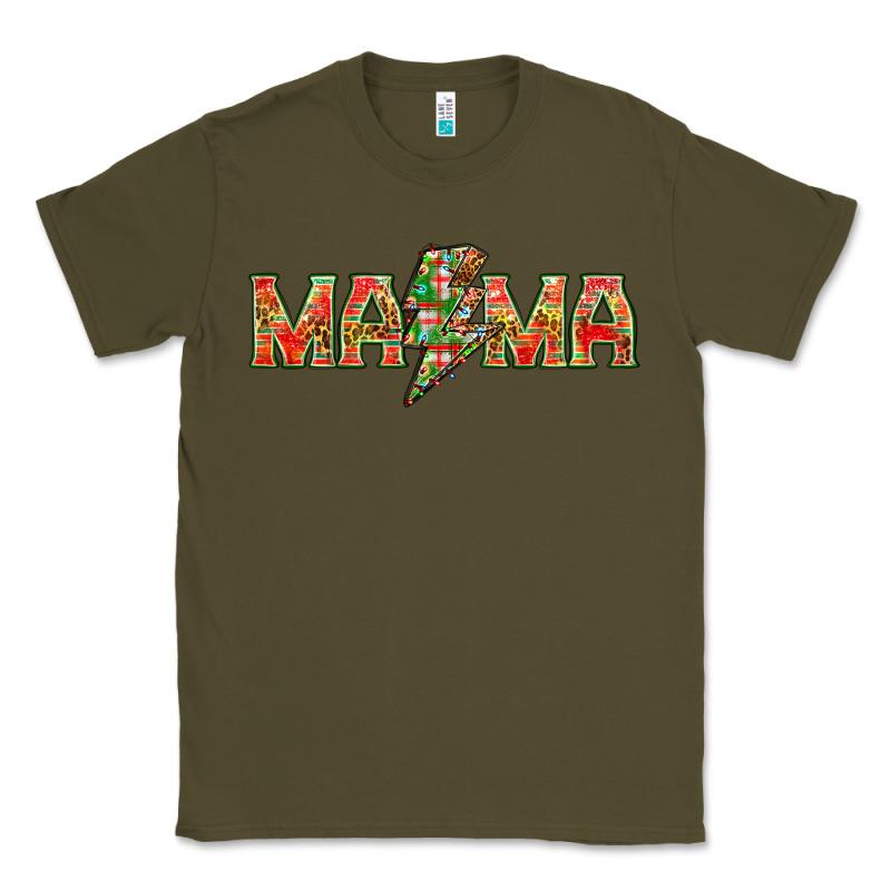 Mama Christmas Lightning Bolt Mother's Day Classic Tee by HowdyJamesFarm | Teevron