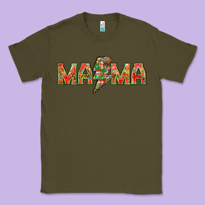 Mama Christmas Lightning Bolt Mother's Day Classic Tee Designed By Howdyjamesfarm