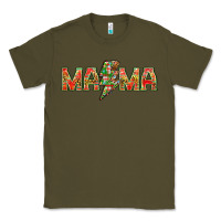 Army Green Mama christmas lightning bolt mother's day Classic Tee - HowdyJamesFarm