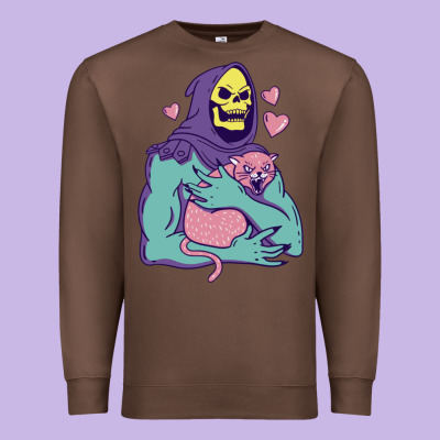 Skeletor's Hug Cat Premium Sweatshirt Designed By Artisfamous