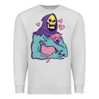 Dove Grey skeletor's hug cat Premium Sweatshirt - artisFamous