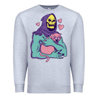 Heather Grey skeletor's hug cat Premium Sweatshirt - artisFamous
