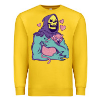 Lemon skeletor's hug cat Premium Sweatshirt - artisFamous