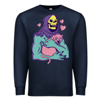 Navy skeletor's hug cat Premium Sweatshirt - artisFamous