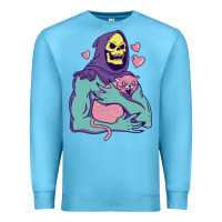 Ocean Blue skeletor's hug cat Premium Sweatshirt - artisFamous
