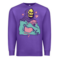 Purple skeletor's hug cat Premium Sweatshirt - artisFamous