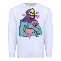 White skeletor's hug cat Premium Sweatshirt - artisFamous