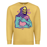 Antique Gold skeletor's hug cat Premium Sweatshirt - artisFamous