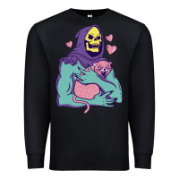 Black skeletor's hug cat Premium Sweatshirt - artisFamous
